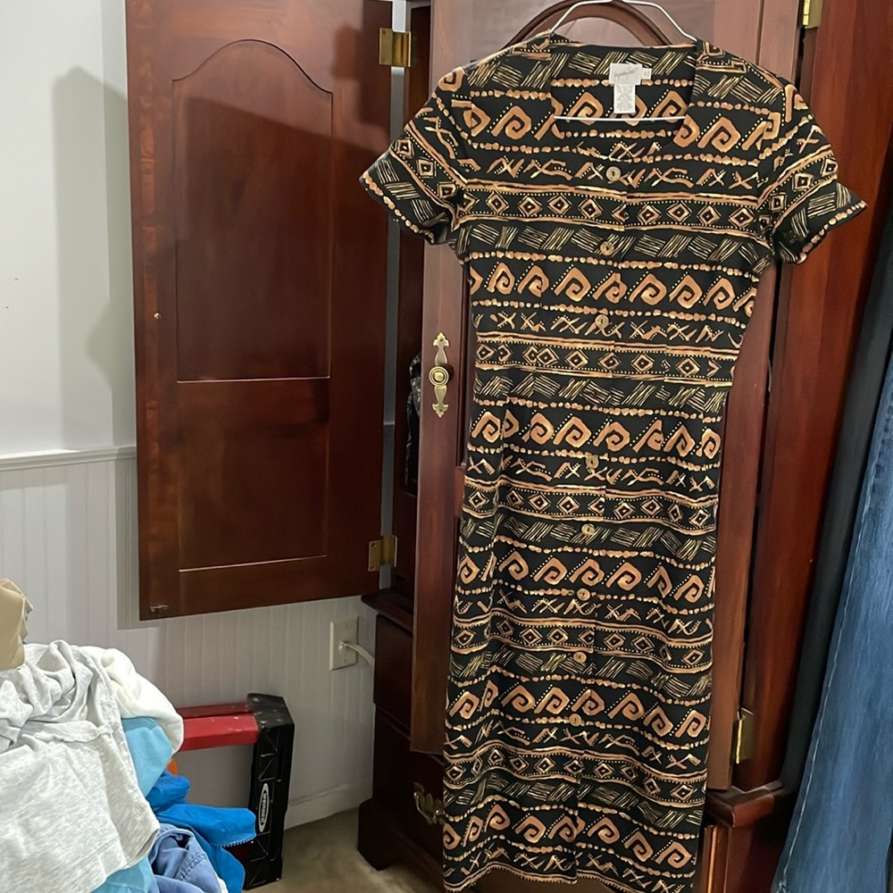 Jacqueline Ferrar short sleeve button down dress 8 petite